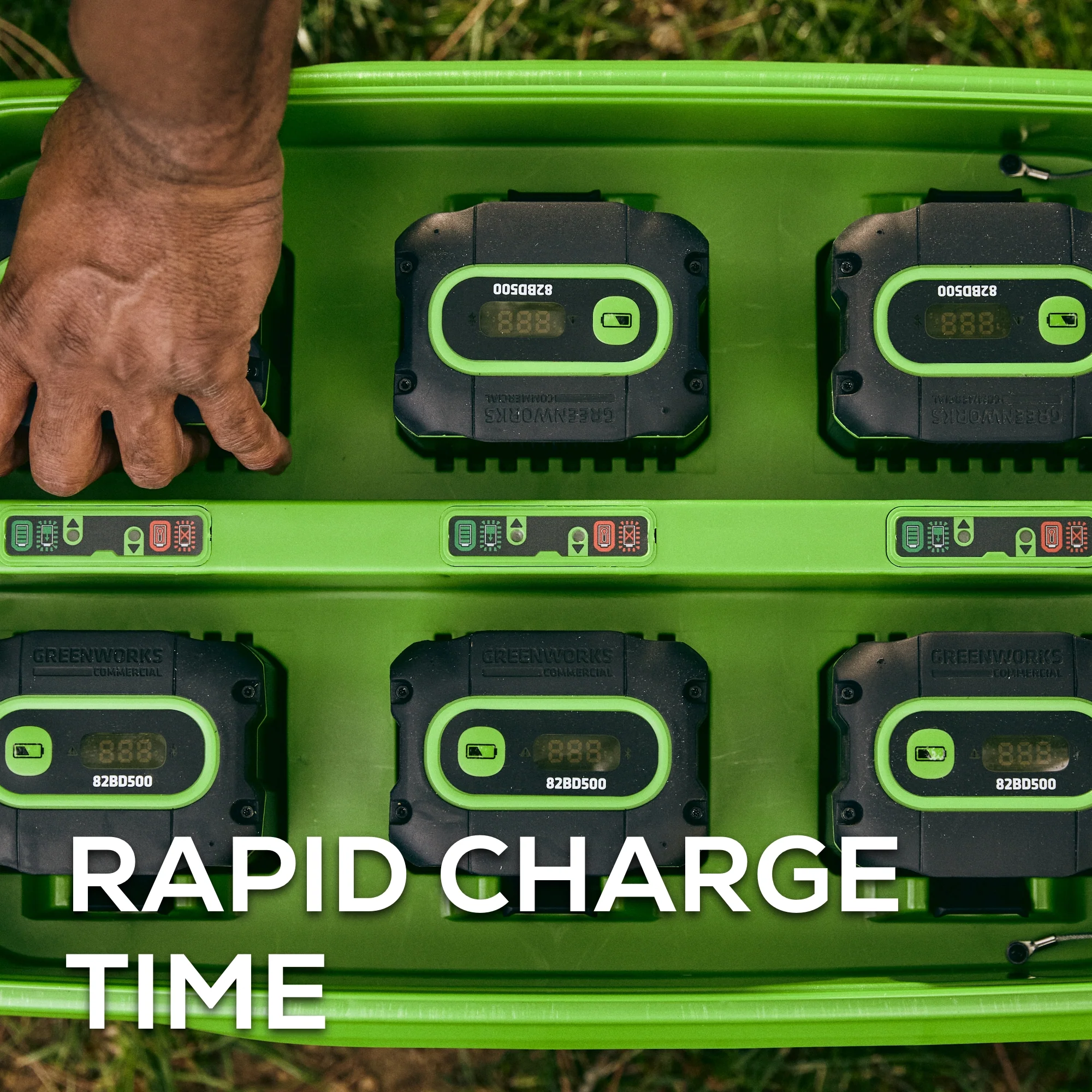82V Six Port Charger with Six 4Ah Batteries Included | 82CH62K-64 - Image 4