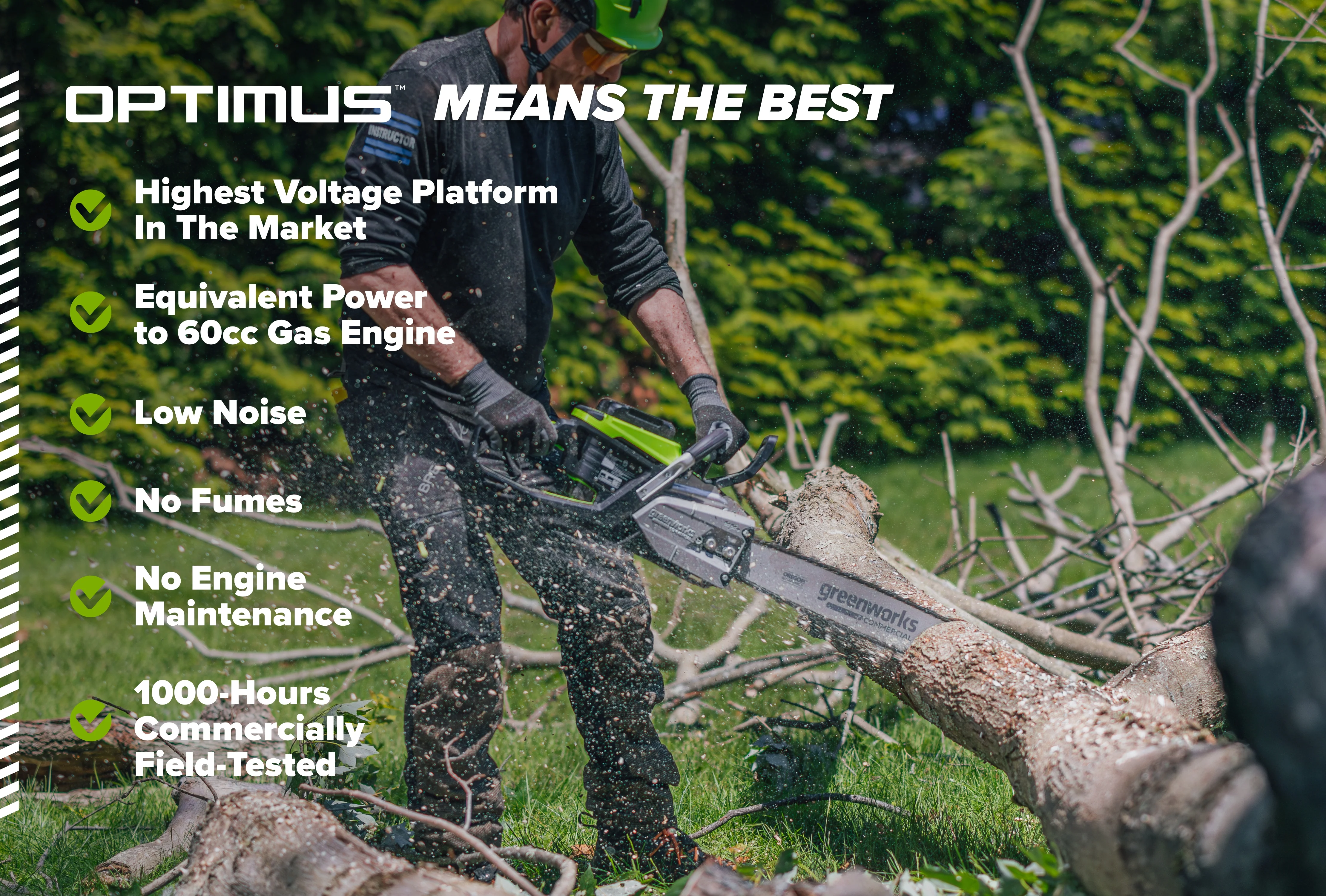 82V OPTIMUS 3.6kw Chainsaw Kit with CORE400 Battery & DP Charger | OCS600-C4DP - Image 9