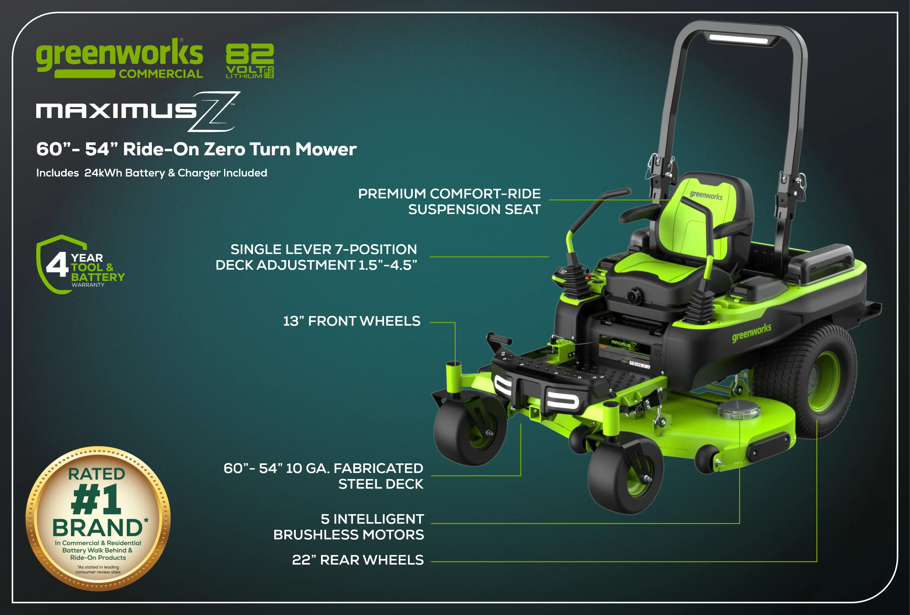 82V 60" Maximus Zero-Turn Mower | MZ608 - Image 15