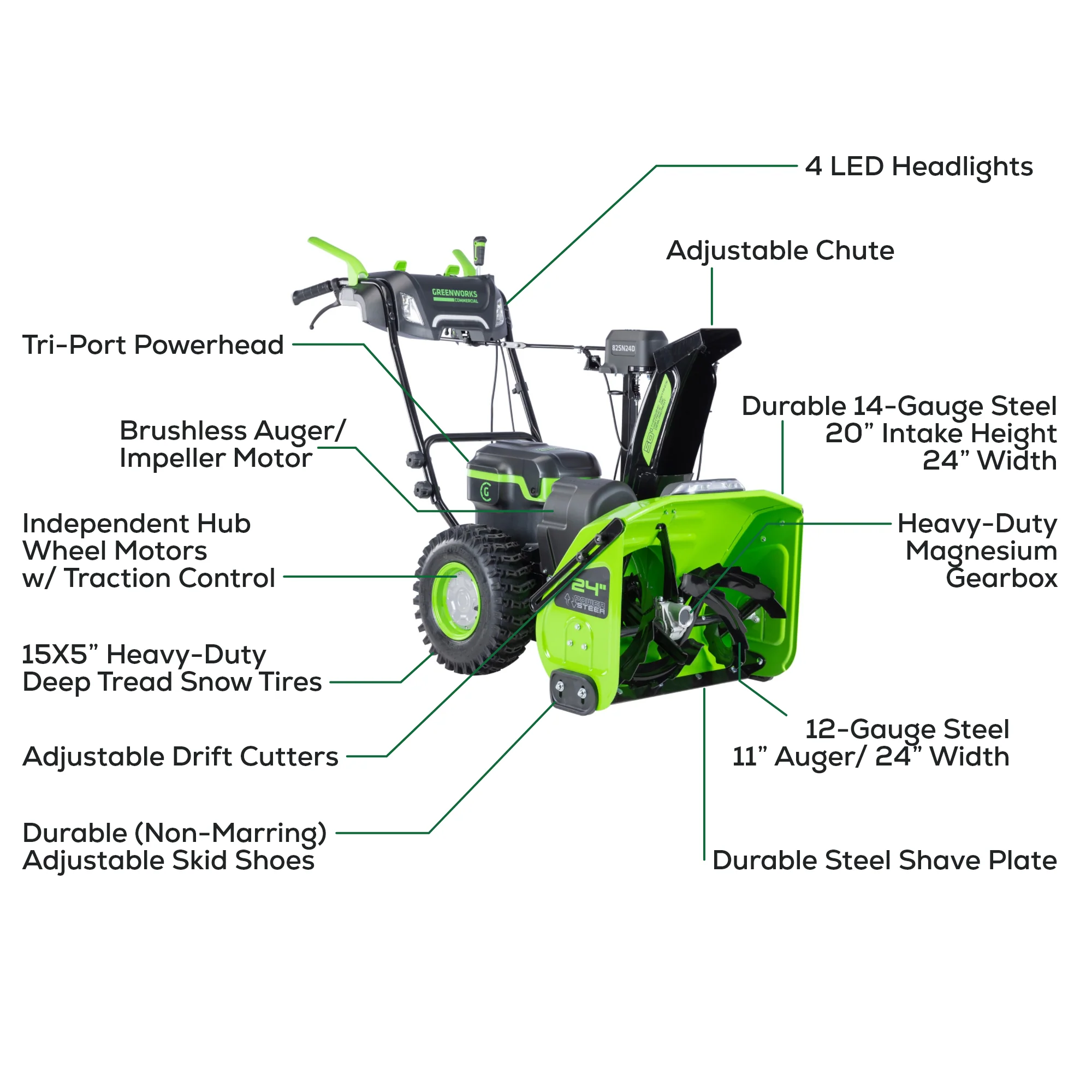 82V Dual Stage Snow Thrower Tool-Only | 82SN24D - Image 6
