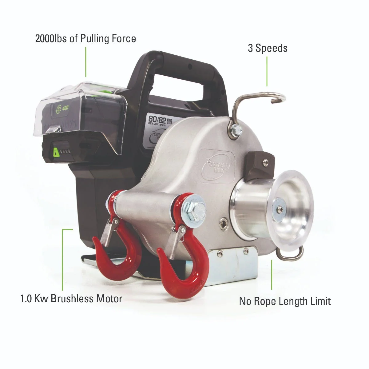 82V Battery Powered Portable Winch Tool Only | 82W1 - Image 3