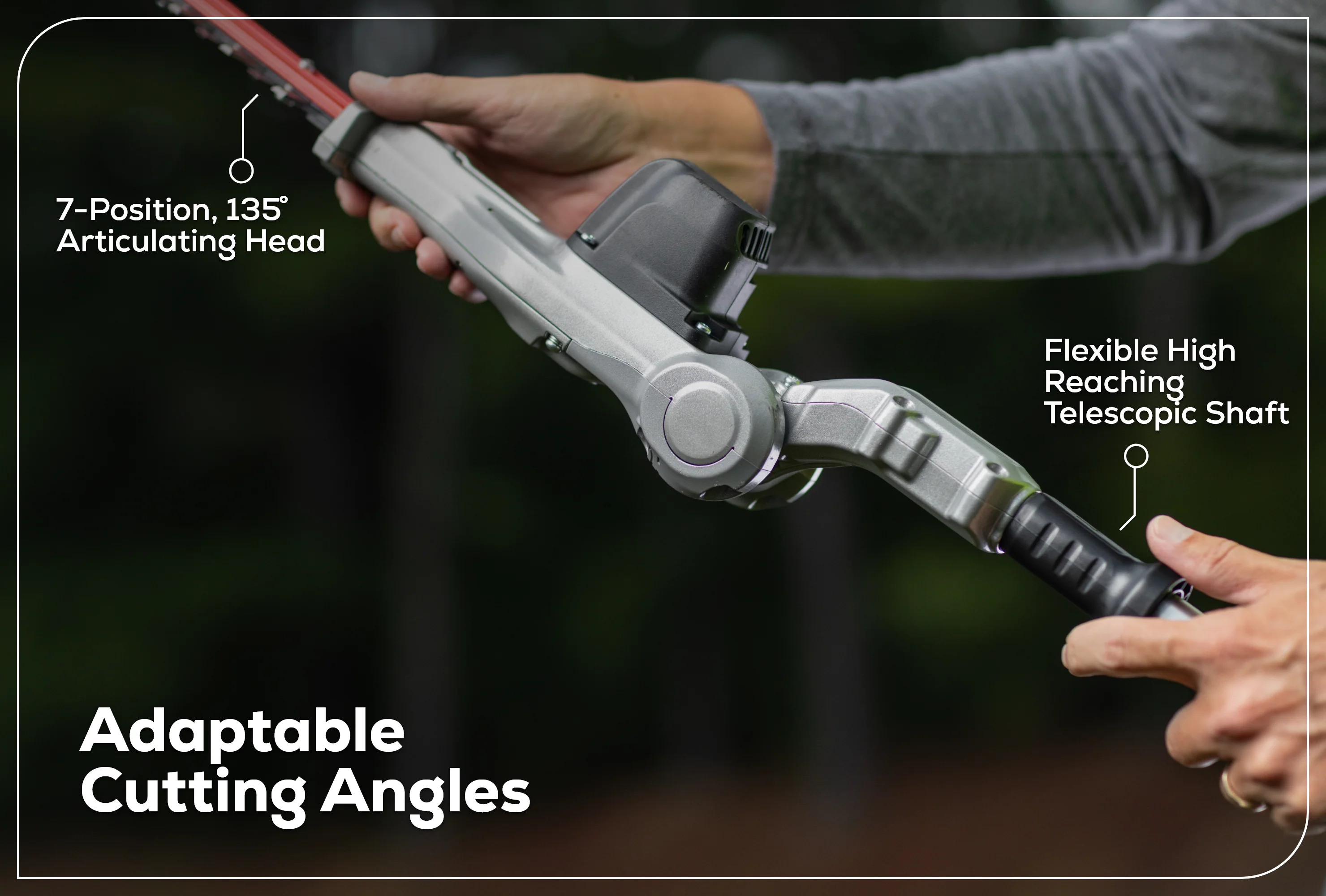 82V OPTIMUS 20" Telescoping + Articulating Pole Hedge Trimmer with CORE300 Battery and Dual-Port Charger | PH662T-C3DP - Image 6