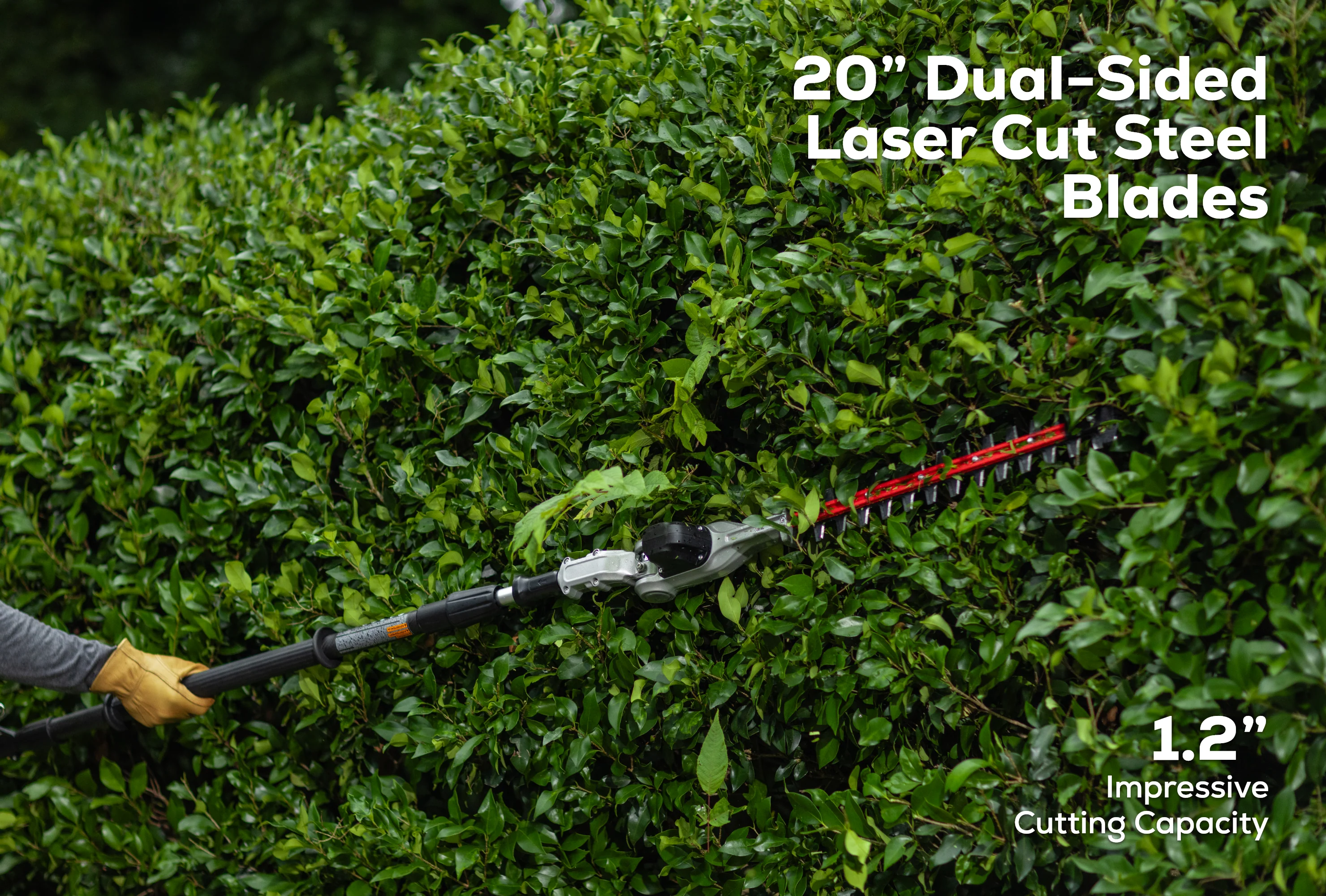 82V OPTIMUS 20" Telescoping + Articulating Pole Hedge Trimmer with CORE300 Battery and Dual-Port Charger | PH662T-C3DP - Image 7