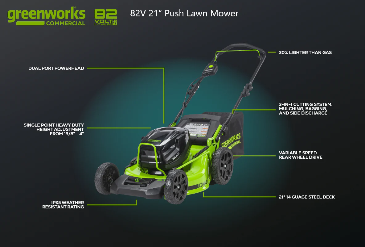 82V 21" Brushless Push Mower with 5Ah Battery and Dual Port Charger | 82LM21-5DP - Image 4