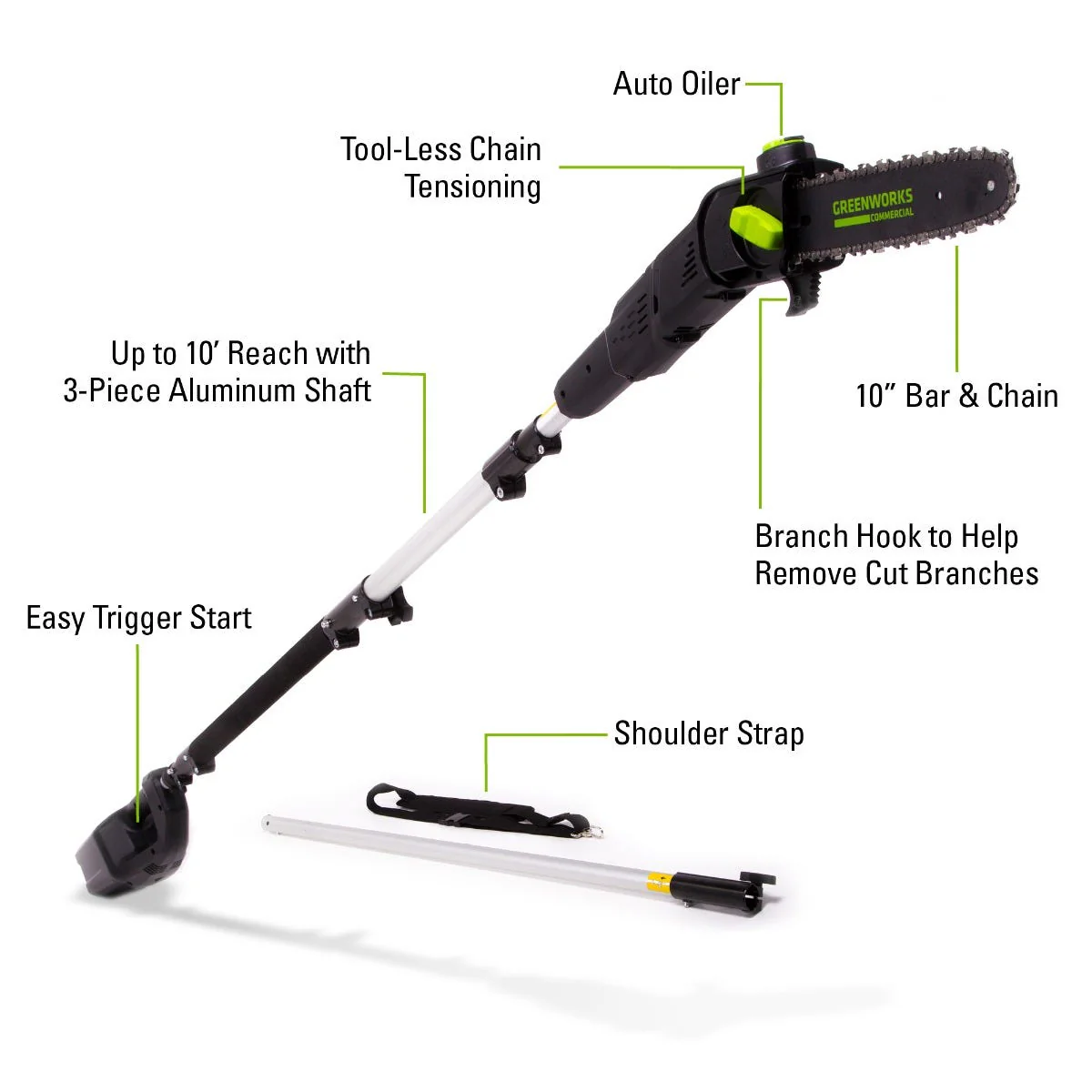 82-Volt 10" Pole Saw Tool Only | GS100 - Image 3
