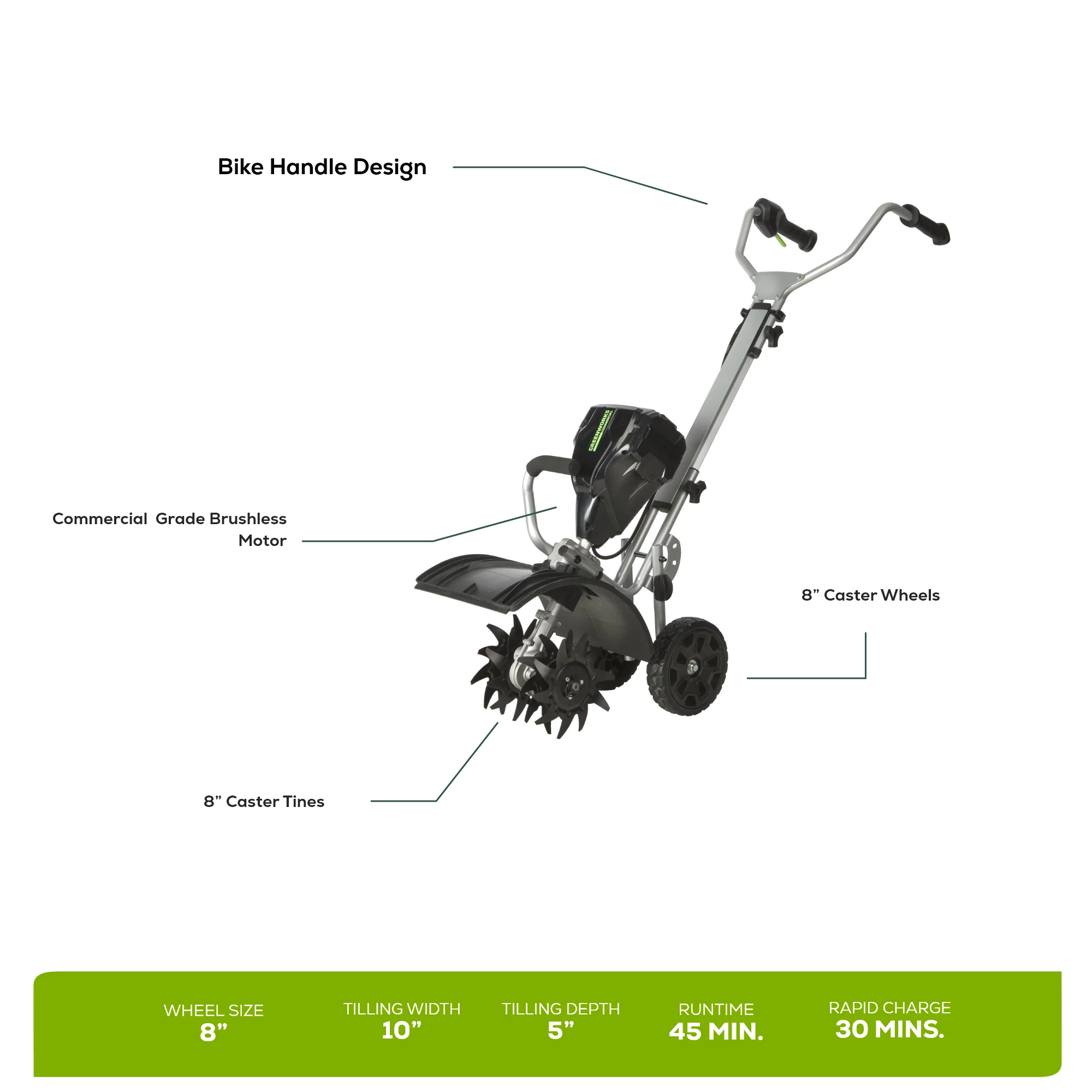 82V 10” Tiller/Cultivator Tool-Only | GTL100 - Image 3