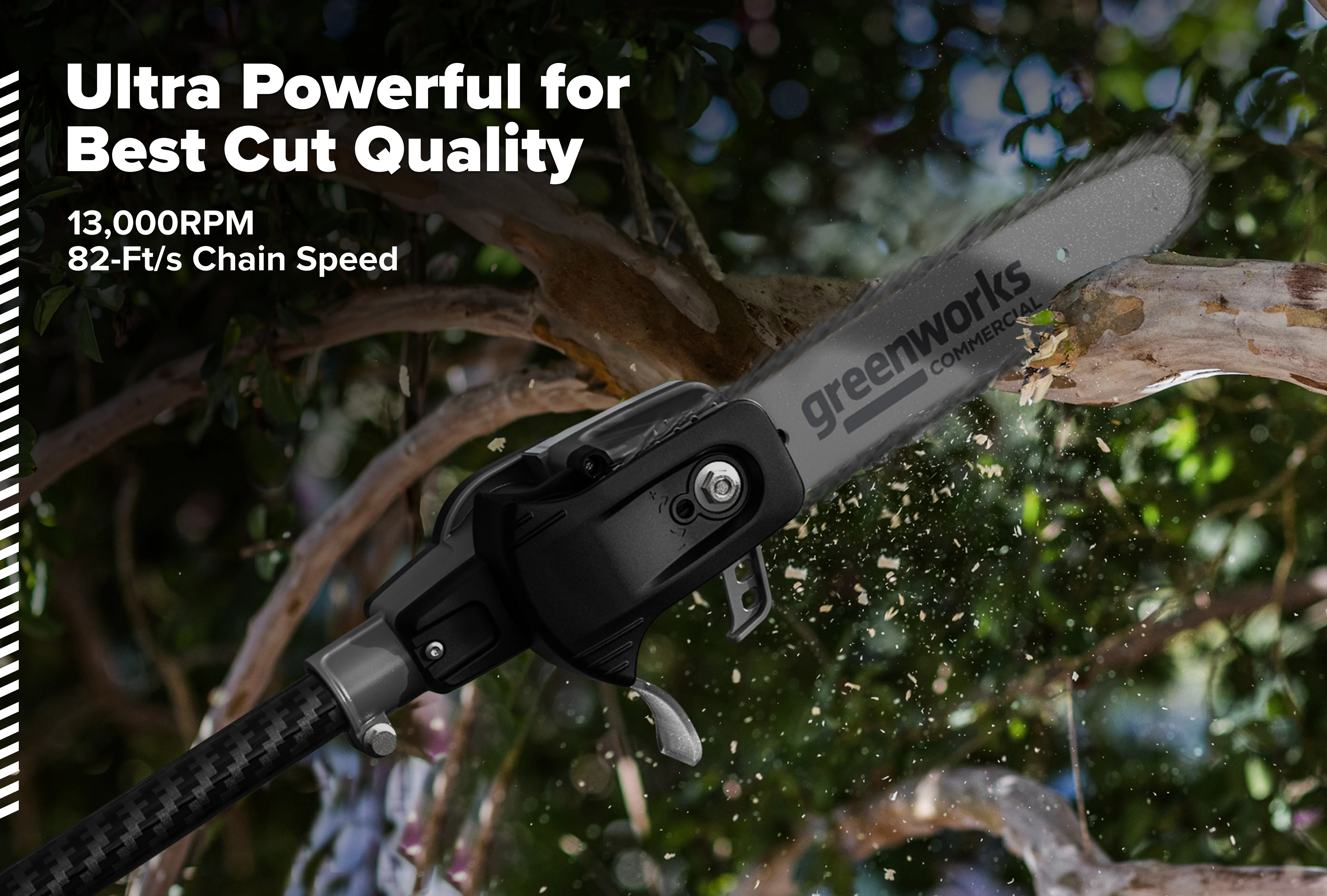 82V OPTIMUS 10" Polesaw with Carbon Fiber Shaft  | OPS300T - Image 4