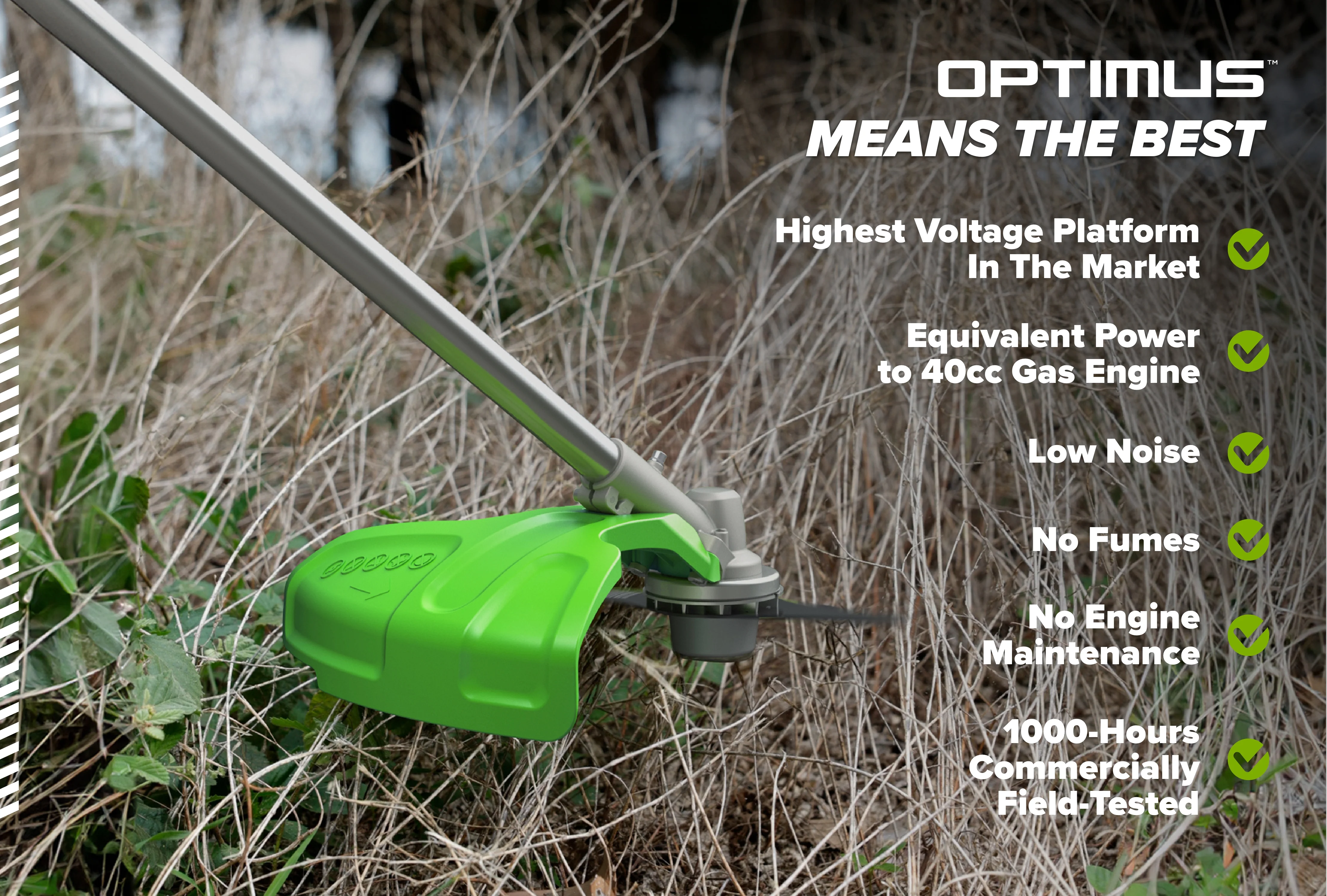 82V OPTIMUS 2.0kW 18" String Trimmer Brush Cutter Kit | TB201-C4DP - Image 9