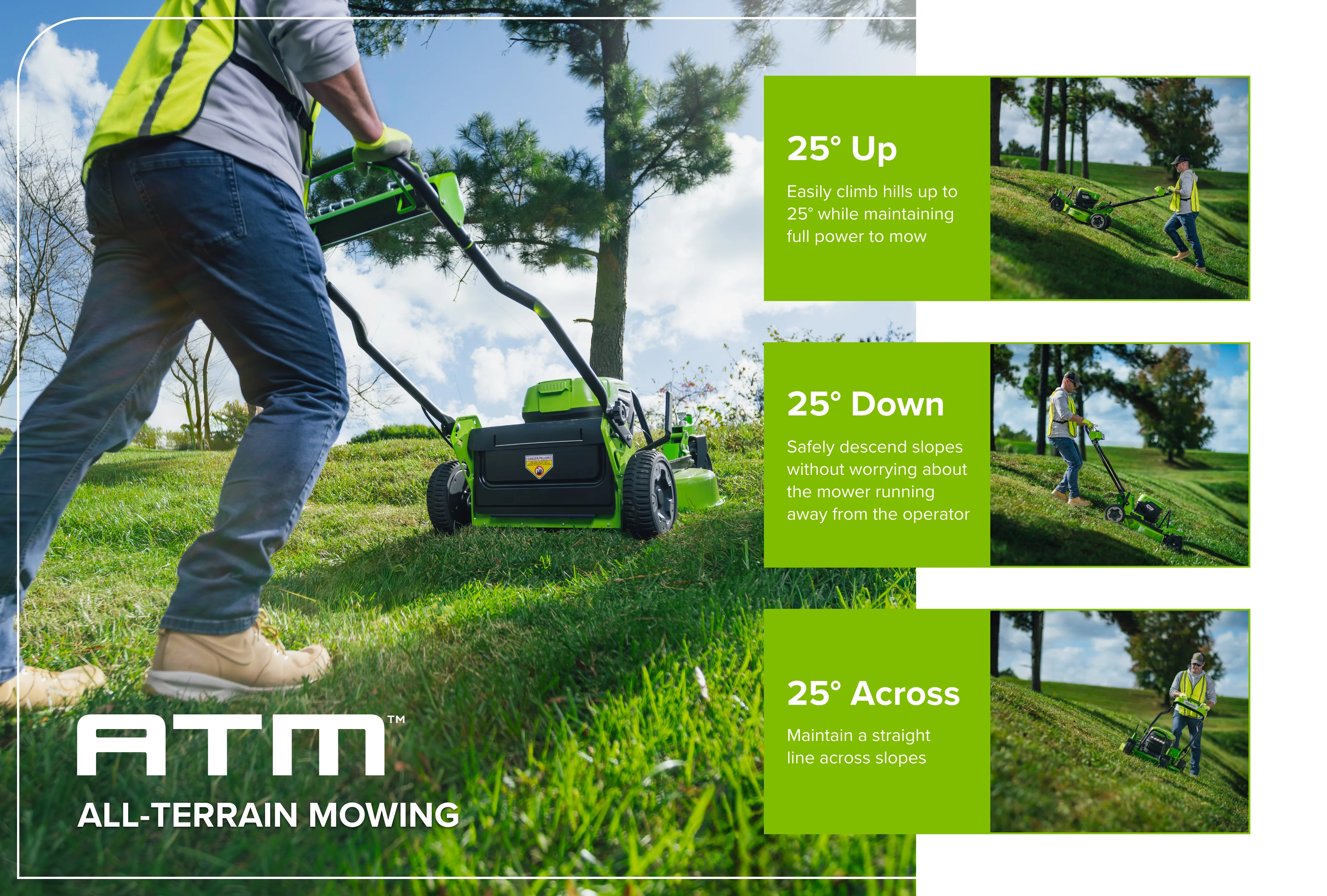 82V OPTIMUS ATM 30" Self-propelled Mower with (3) CORE530 Batteries and DP Charger| ATM30C-C5DP - Image 3