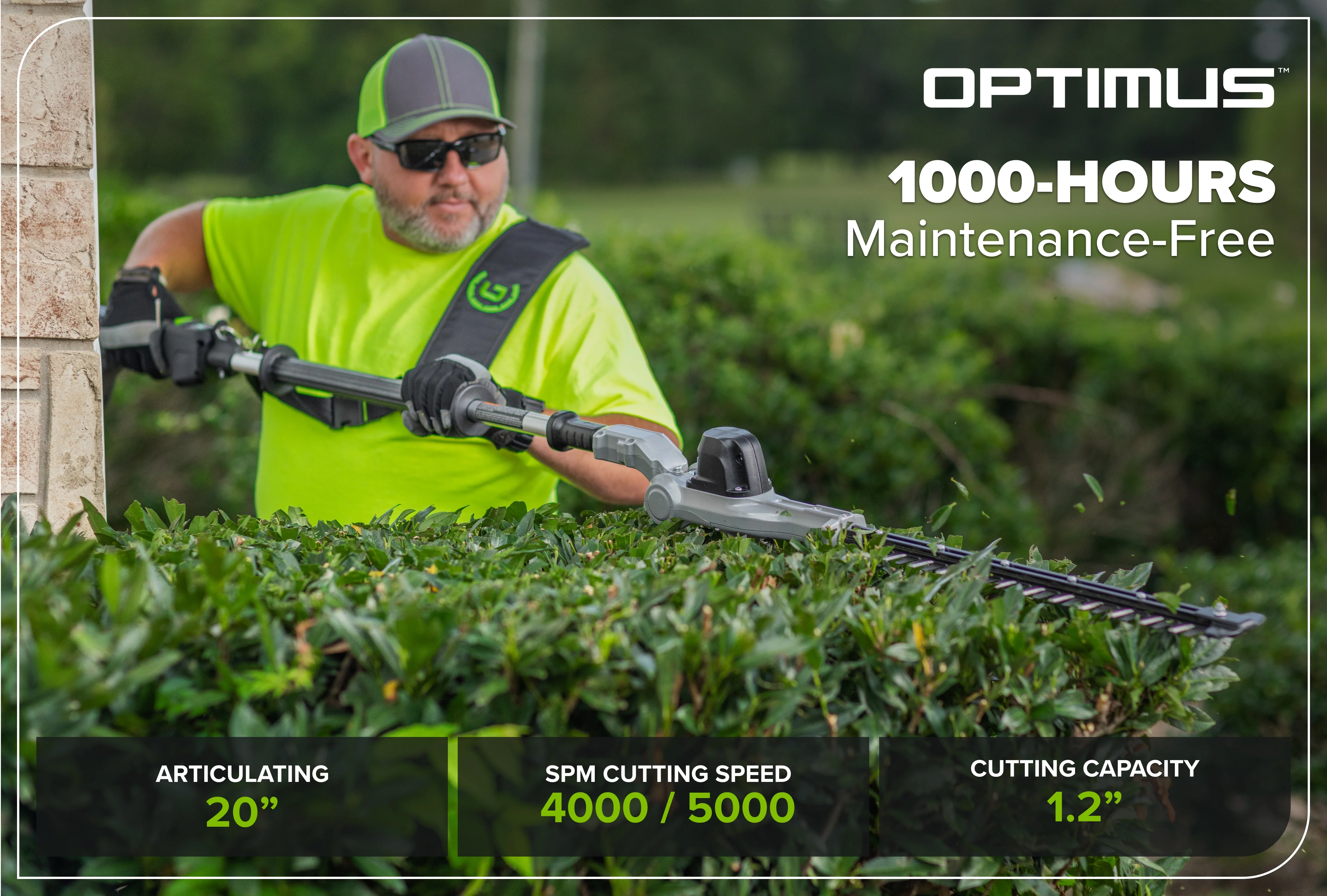82V OPTIMUS 20" Mid-Pole Articulating Hedge Trimmer | PH482A - Image 3