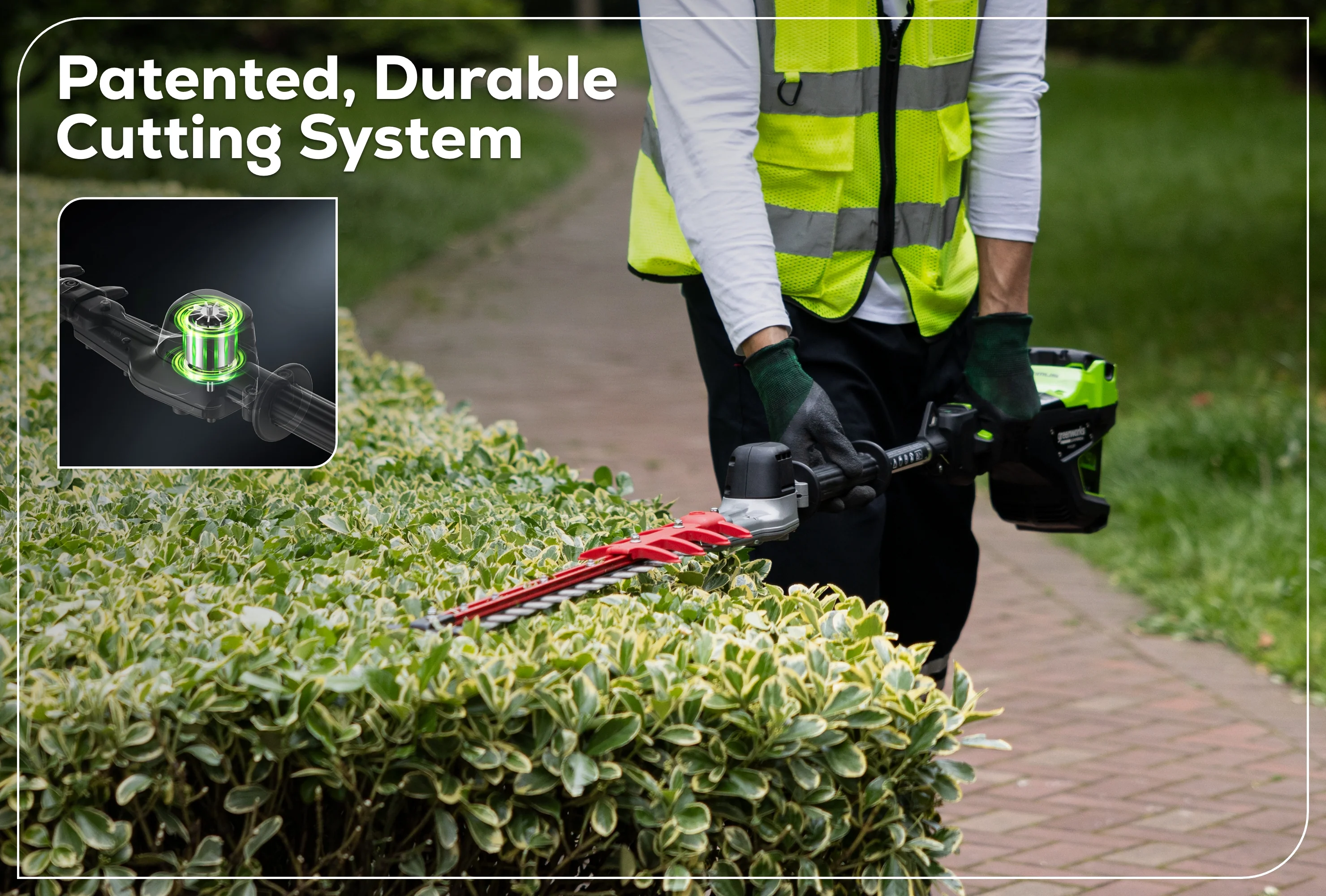 82V OPTIMUS 24" Short-Pole Hedge Trimmer with (1) 2.5 Ah Battery and Dual-Port Charger | PH302F-25DP - Image 3