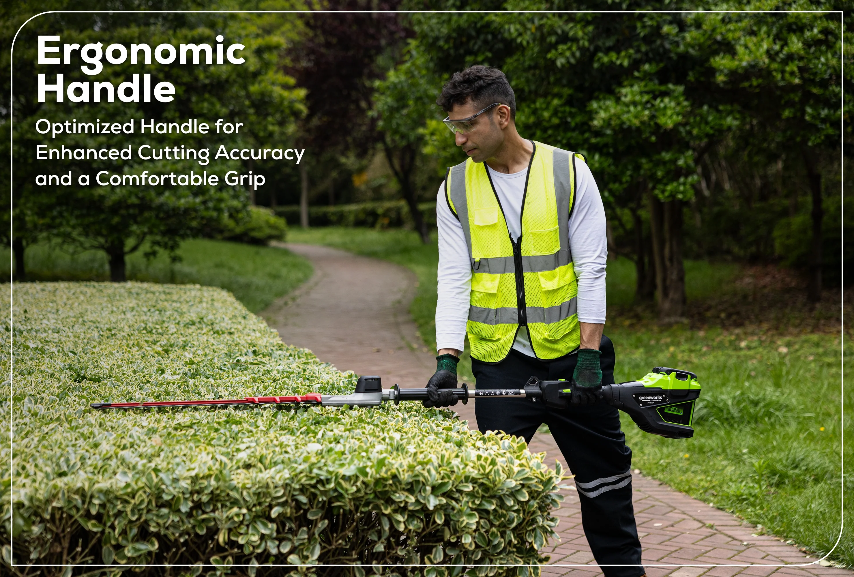 82V OPTIMUS 24" Short-Pole Hedge Trimmer with (1) 2.5 Ah Battery and Dual-Port Charger | PH302F-25DP - Image 9