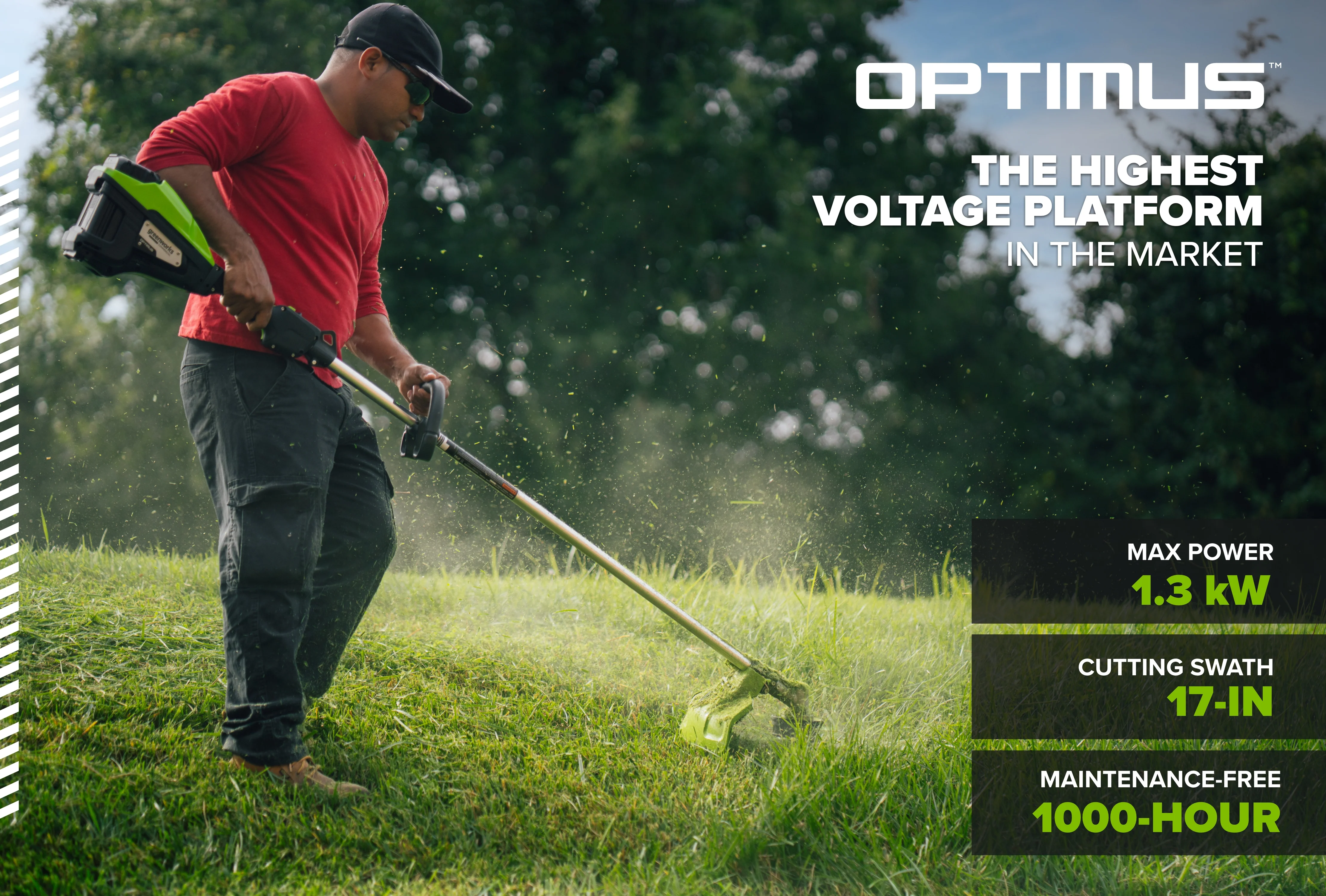 82V OPTIMUS 1.3kW 17" Top Mounted String Trimmer Kit  | ST131C2 - Image 2